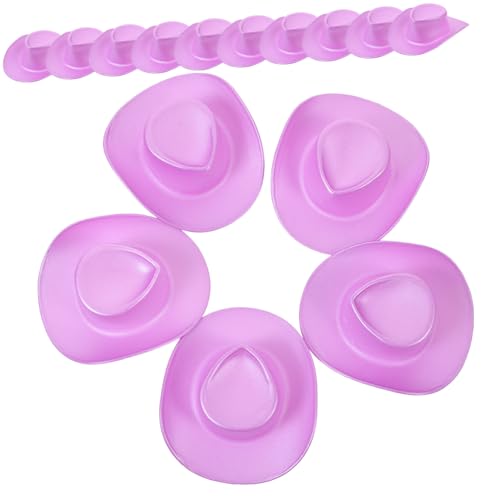 YARNOW 20 Stück Mini-Cowboyhut Cowgirl-Hüte für Damen Puppenhüte Mini-Westernkappen Party Weiß Kleine Hüte zum Selbermachen Miniaturhüte basteln Mini-Hüte Plastik Violett von YARNOW