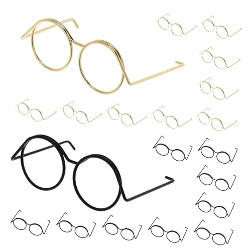 YARNOW 20 Stück Teiliges Miniatur Metall Brillenset für Puppen Runde Drahtfassung Goldfarbene Schwarze Mini Brillen Vielseitiges Zubehör für DIY Fotos und Puppenkostüme YARNOW 20 Stück Teiliges Miniatur Metall Brillenset für Puppen Runde Drahtfassung Goldfarbene Schwarze Mini Brillen Vielseitiges Zubehör für DIY Fotos und Puppenkostüme von YARNOW