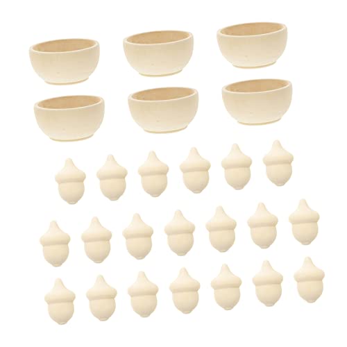 YARNOW 20 Stück Teiliges Set aus Unbehandelten Holz Eicheln zum Zählen und Sortieren mit Holzschalen für Kreative Bastelprojekte und Lernspiele YARNOW 20 Stück Teiliges Set aus Unbehandelten Holz Eicheln zum Zählen und Sortieren mit Holzschalen für Kreative Bastelprojekte und Lernspiele von YARNOW