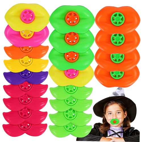 YARNOW 20Stücke Lippen Und Schnurrbart Pfeifen Lustige Geräuschemacher Für Kinderpartys Goodie Bags Füller Für Gruppenspiele Gemischte Farben von YARNOW