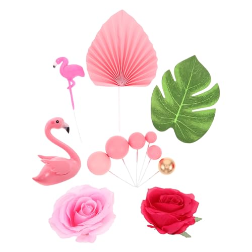 YARNOW 23-teilige Kuchendekorationen Zum Thema Hawaii Mit Flamingo-palmblättern, Rosa Papierfächern, Rosenblüten Und Metallischen Kugeln Für Tropische Geburtstags- Und Sommerpartys YARNOW 23-teilige Kuchendekorationen Zum Thema Hawaii Mit Flamingo-palmblättern, Rosa Papierfächern, Rosenblüten Und Metallischen Kugeln Für Tropische Geburtstags- Und Sommerpartys von YARNOW
