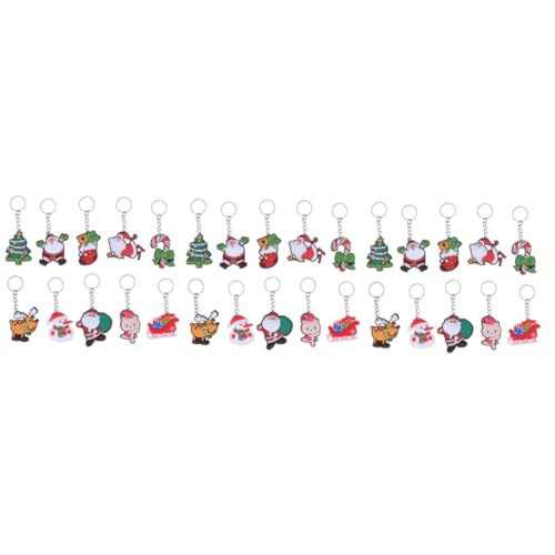 YARNOW 24 Stck. Teiliges Weihnachtsmann Schlüsselanhänger Bunte Cartoon Anhänger Langlebige PVC Schlüsselringe Vielseitig für Tasche Handy Auto als Partygeschenk und Weihnachtsdeko YARNOW 24 Stck. Teiliges Weihnachtsmann Schlüsselanhänger Bunte Cartoon Anhänger Langlebige PVC Schlüsselringe Vielseitig für Tasche Handy Auto als Partygeschenk und Weihnachtsdeko von YARNOW
