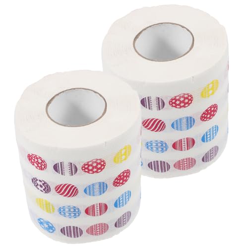 YARNOW 2Rollen Ostern Toilettenpapier Bedruckt mit Bunten Eiern Kreatives für Badezimmer Leicht Tragbar für Partys oder Täglichen Gebrauch pro Rolle von YARNOW