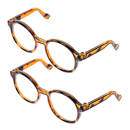 YARNOW 2Stücke Puppenbrillen Im Leopardenmuster Dekorative Und Praktische Requisiten Für Stilvolle Transparente Brille Für Puppen von YARNOW