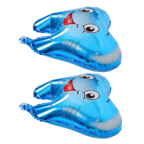 YARNOW 2Stücke Zahn Luftballons für Babyparty Dekoration Langlebige Aluminiumfolie Entzückendes Zahn Design für Abschlussfeiern und Kindergeburtstage von YARNOW