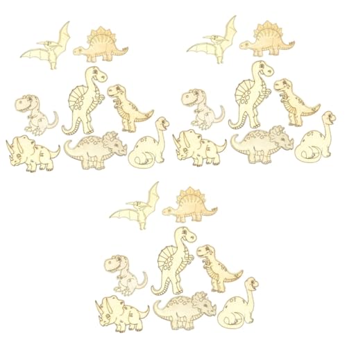 YARNOW 3 Sätze Dino Holz Bastelset Unbemalte Dinosaurier Holzstücke Für Diy Projekte Zum Bemalen Und Dekorieren Für Geburtstagsfeiern Und Bastelstunden 8 Stück * 3 von YARNOW