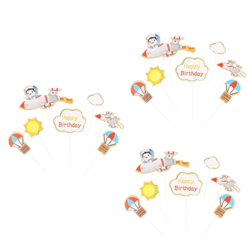 YARNOW 3 Sätze Teiliges Tortenstecker Pilot Cake Toppers Für Kindergeburtstag Umweltfreundliche Tortendekoration Mit Flugzeug Muster Für Und Snacks 35 Stück * 3 von YARNOW