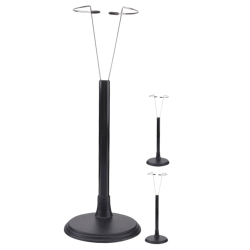 YARNOW 3 Stück Puppenbestand Babypuppen Puppe Steht Puppen für Mädchen Halter klein Puppenständer Puppenregal Stofftierständer Verstellbarer Figurenständer PVC Schwarz von YARNOW