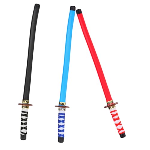 YARNOW 3 Stück Teiliges Cosplay Schwertspielzeug für Japanische Samurai Schwerter Rot Blau und Schwarz für Geburtstagsfeiern Kostümpartys und Rollenspiele YARNOW 3 Stück Teiliges Cosplay Schwertspielzeug für Japanische Samurai Schwerter Rot Blau und Schwarz für Geburtstagsfeiern Kostümpartys und Rollenspiele von YARNOW