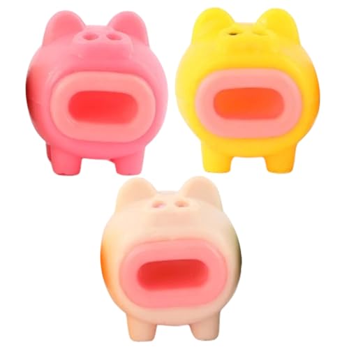 YARNOW 3 Stück Teiliges Schwein Stressspielzeug Lustiges Antistress Quetschspielzeug mit Guter Elastizität Tragbare Dekompressionsspielzeuge für Party Mitgebsel und Büro Zufällige Farbe von YARNOW