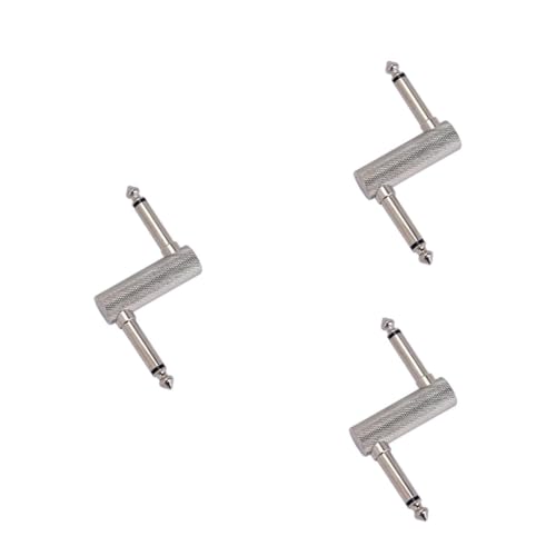 YARNOW 3 Stück Z Type Effektpedalanschluss Stecker für Gitarre und Bass Jack Adapter für Pedalboard Robuster Langlebiger Kuppler Silber für Optimales Signal und Ordnung von YARNOW