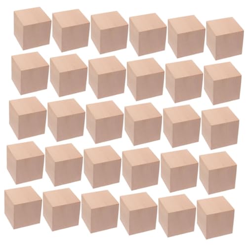 YARNOW 30 Stück Holzwürfelmodell Lehrreich Für Unvollendet Drinnen Zählen Gebäude Block Handwerk Leerer Quadratischer Holzwürfel Bausteine ​​würfel Holzwürfel Selber Machen Khaki Hölzern von YARNOW
