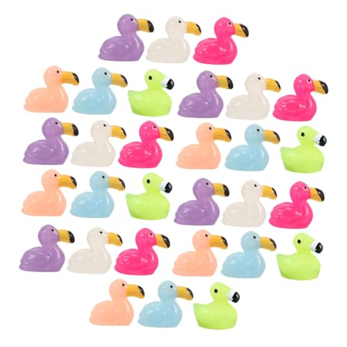 YARNOW 30 Stück Süße Tiny Flamingo Dekorationen für DIY Bastelarbeiten Deko Kuchen Toppers Miniatur Tiere für Puppenhaus und Aquarium von YARNOW