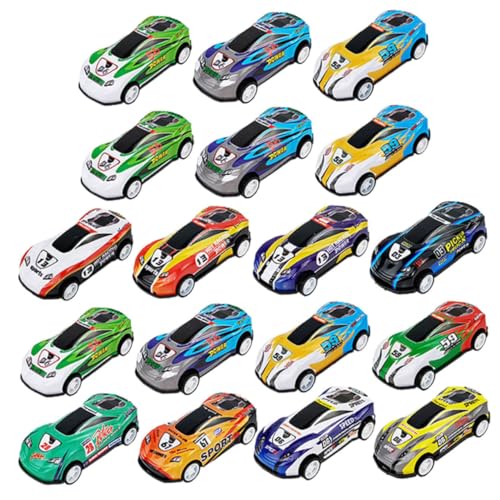 YARNOW 30 Stück Wagen Zurückziehen Autos Wohnkultur Autodekoration Träge Kleine Fahrzeuge Miniaturautomodell Cartoon-Push-Auto Desktop-Auto-Ornament Legierung von YARNOW