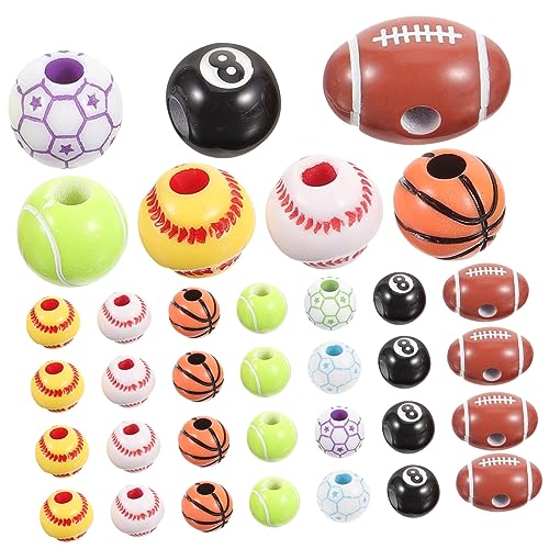 YARNOW 350 Stück Sports Ball Perlen Bunte Abstandshalter für DIY Armband Schmuck Vielseitige Lose Bastelperlen in Sportdesign für Kreative Handarbeiten von YARNOW