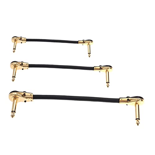 YARNOW 3Stücke Audiokabel für Gitarren und Bass Flachkopf Effektorkabel Hochwertiges Sauerstofffreies Hervorragende Signalqualität Langlebig von YARNOW