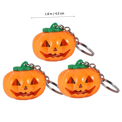 YARNOW 3Stücke Halloween Kürbis LED Schlüsselanhänger Deko Mit Leuchtendem Für Schlüssel Rucksack Und Mehr Orange von YARNOW