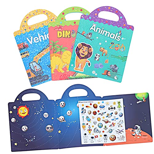 YARNOW 4 Sätze Auto Aufkleber Buch Lehrreich Aufkleber Für Aufkleber Kleinkinder Cartoon-stickerbuch DIY Sticker Book Wasserdichter Verbund-PVC-Aufkleber von YARNOW