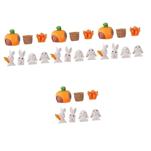 YARNOW 4 Sätze Miniatur Hase Figuren Set Teiliges Set aus Kunststoff für Diy Deko Cupcake Toppers Garten und Auto Dekoration Detailreiche und Realistische Tierornamente von YARNOW