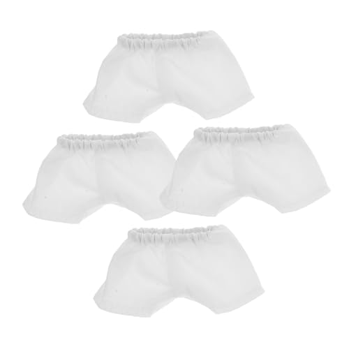 YARNOW 4 Stück Bär Shorts Windeln für Babypuppen Wiederverwendbare Puppenwindeln für Babys Puppenunterhose Babypuppenkleidung Puppen-Ersatzzubehör Kleidung tragen Miniaturhöhe Stoff Weiß von YARNOW