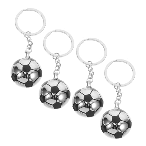YARNOW 4 Stück Fußball Schlüsselanhänger Artikel Hängend Für Schlüsselanhänger Zum Thema Fußball Schlüsselbund Multipack Kind Party Fans Reiz Schlüsselkette Silver Metall von YARNOW