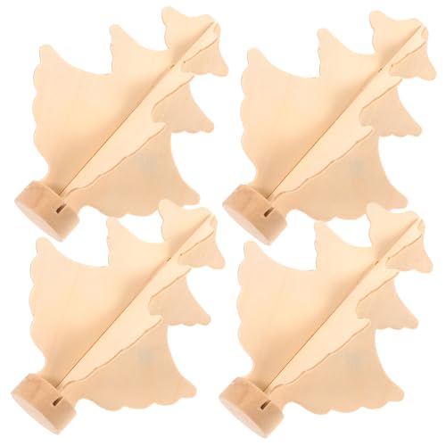 YARNOW 4 Stück Unbehandelte Holz Weihnachtsbaum Modelle DIY Bastelsets für Blanko Graffiti Weihnachtsbaum Dekorationen aus Holz für Weihnachtsfeiern und Kreative Bastelideen von YARNOW