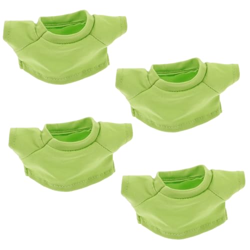 YARNOW 4 Stücke Puppen-t-Shirt Kleidung Tragen Stofftier-Shirt Winzige Kleidung Für Ausgestopfte Tiere Stofftierkleidung Baumwolle Hellgrün von YARNOW