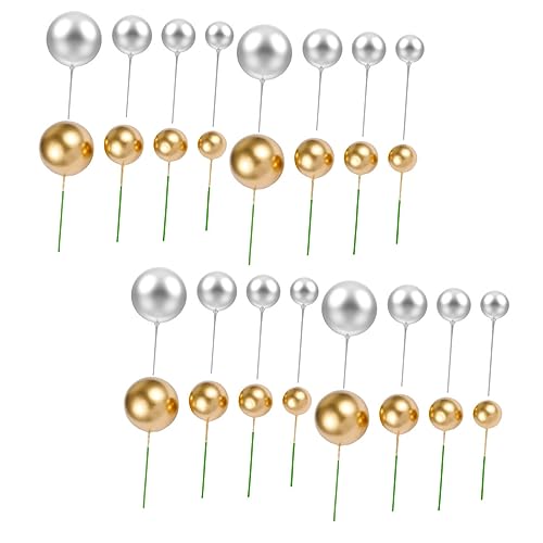 YARNOW 40Stücke Mini Kuchen Picks Goldene Silberne Cupcake Toppers für Geburtstagstorten Dekoration Ballonkuchendekor für Feiern YARNOW 40Stücke Mini Kuchen Picks Goldene Silberne Cupcake Toppers für Geburtstagstorten Dekoration Ballonkuchendekor für Feiern von YARNOW