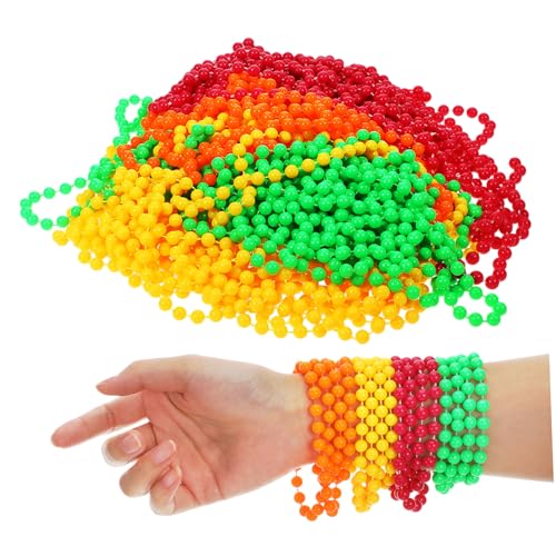 YARNOW 48 . Teiliges Neon Perlenkettenset Candy Colored Bead Chain Leichte Kunststoffkette Robuste Mardi Gras Halskette Fluoreszierende Jahre Party Accessoires für Kostümpartys und von YARNOW