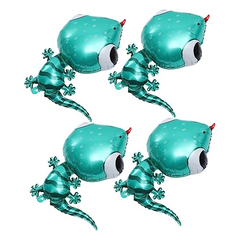 YARNOW 4Stücke Folienballons Gecko Design Lustige Tier Luftballons Für Kindergeburtstage Und Babypartys Strapazierfähige Aluminiumfolie Für Kreative Partydekorationen von YARNOW