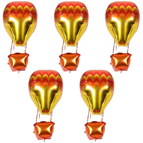 YARNOW 5 Heißluftballon-Partydekorationen Aus Aluminiumfolie Ballons Zum Aufhängen Tafelaufsätze Ornament Für Geburtstags- Babyparty- Und Hochzeitsfeiern von YARNOW