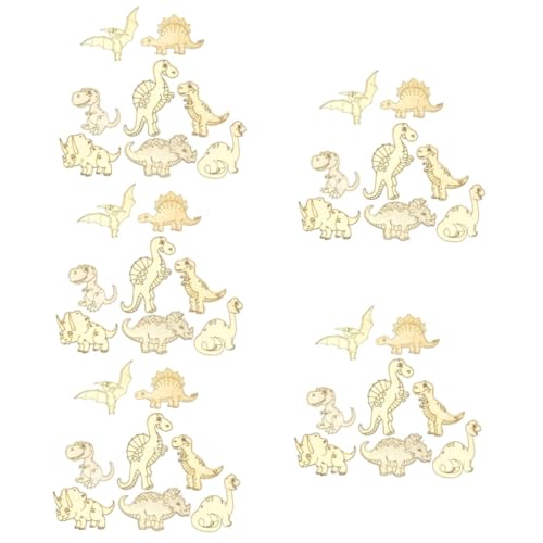 YARNOW 5 Sätze Diy Dinosaurier Holzstücke Bastelmaterialien Für Holz Dino Schnitte Zum Bemalen Für Partys Und Dekorationen Sicher Und Langlebig Für Projekte 8 Stück * 5 von YARNOW