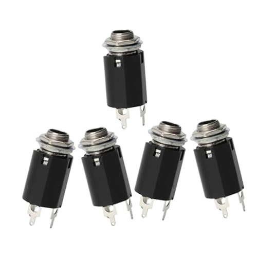 YARNOW 5 Stück Elektrische Gitarre Jack Socket Robuste Metallbuchsen für Musikinstrumente Einfache Installation Langlebig für Gitarristen und Ersatzteile von YARNOW