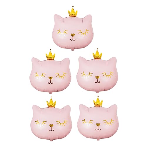 YARNOW 5 Stück Katzen Folienballons mit Niedliche Deko für Geburtstagsfeiern Langlebige Aluminiumfolie für Partys Katzen Themen Dekoration für Zuhause und Feiern von YARNOW