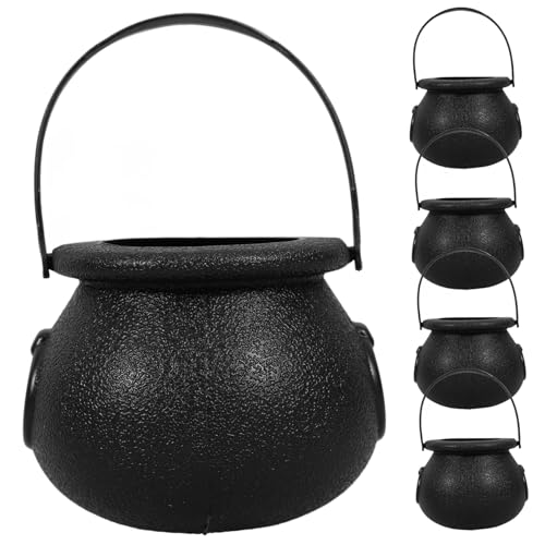 YARNOW 5 Stück Korb mit Halloween-Leckereien Halloween-Süßigkeiten-Eimer Party Dekorationen für Halloween Candy Jar Halloween-Kessel Kesseleimer Abs Schwarz YARNOW 5 Stück Korb mit Halloween-Leckereien Halloween-Süßigkeiten-Eimer Party Dekorationen für Halloween Candy Jar Halloween-Kessel Kesseleimer Abs Schwarz von YARNOW