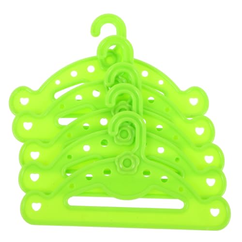 YARNOW 5 Stück Puppenaufhänger Kleidung Mini-Kleiderbügel Kleiderbügel für Puppen Miniaturbügel Kleiderbügel für Mädchenpuppen minimales Aufhängermodell Plastik Green von YARNOW