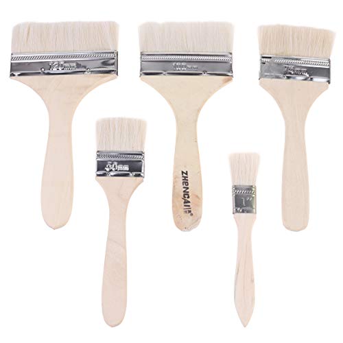 YARNOW 5 Stück Seehecht Pinsel Künstler Malpinsel Tragbare Chip Pinsel für Acryl Aquarell Ölfarbe Backzubehör YARNOW 5 Stück Seehecht Pinsel Künstler Malpinsel Tragbare Chip Pinsel für Acryl Aquarell Ölfarbe Backzubehör von YARNOW