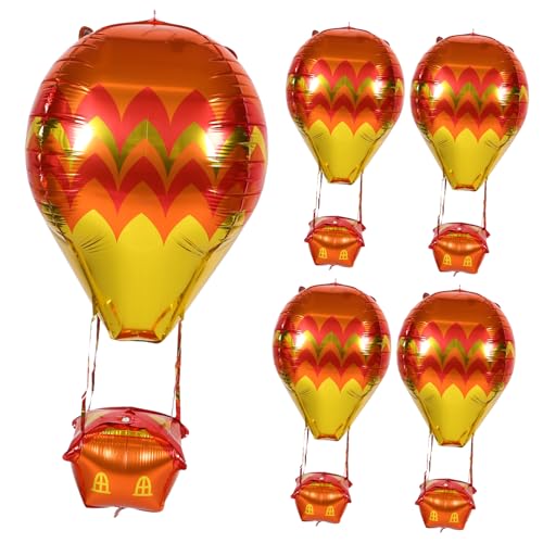 YARNOW 5stücke Heißluftballonformen Hängende Partydekoration Aus Aluminiumfolie Schnell Aufblasbar Für Geburtstage Hochzeiten Und Reisethemenfeiern von YARNOW