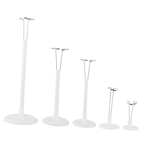 YARNOW 5 Stück Teiliges Puppenständer Höhenverstellbar Puppenhalter mit Stabiler Basis für Verschiedene Puppengrößen Transparentes Design für Perfekten Display von YARNOW
