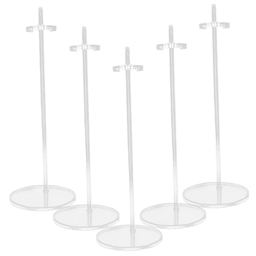 YARNOW 5 Stück Teiliges Puppenständer Verstellbare Transparente Unterstützung für Puppen und Actionfiguren Stabiler und Eleganter Display Halter für Sammlungen und Ausstellungen von YARNOW