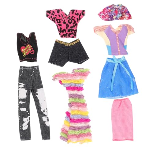 YARNOW 5Sätze Teiliges Puppen Outfit für Kleine Puppen Kleidung für Verschiedene Anlässe Weiche und Langlebige Materialien Einfach Auszuziehen von YARNOW
