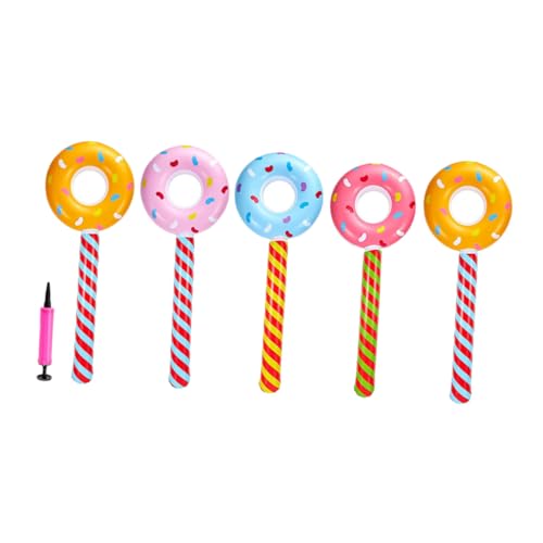YARNOW 5stücke Aufblasbarer Donut Lollipop Mit Donut-sticks Für Süßigkeiten-dekorationen Partyzubehör Mit Donut-dekor Für Geburtstagsfeiern Und Partys von YARNOW