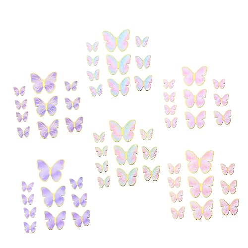 YARNOW 6 Sätze Geburtstags Cupcake Topper Kreative Kuchendekorationen für Feiern Geburtstagstorten Deko Hübsche Schmetterlingsmotive Partyzubehör von YARNOW