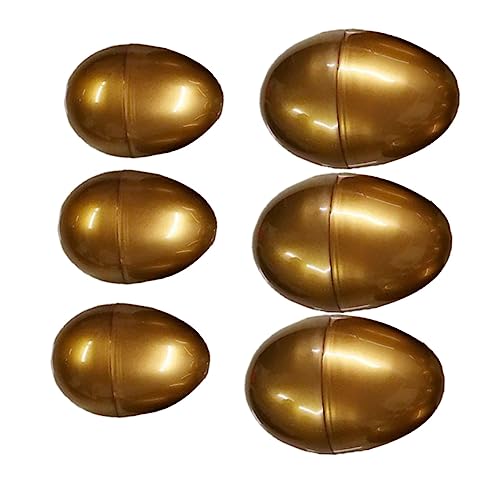 YARNOW 6 Stück Leere Goldene Plastikeier zum Befüllen für Ostereier für Deko und Überraschungen für Ostereiersuche und Feste YARNOW 6 Stück Leere Goldene Plastikeier zum Befüllen für Ostereier für Deko und Überraschungen für Ostereiersuche und Feste von YARNOW