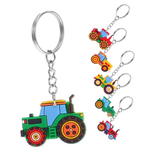 YARNOW 6 Stück Teiliges Bauernhof Fahrzeug Schlüsselanhänger Niedliche Agrar Anhänger Frühlingshafte Partydeko für Geschenkidee für Klassenzimmerpreise und Ostergeschenke von YARNOW