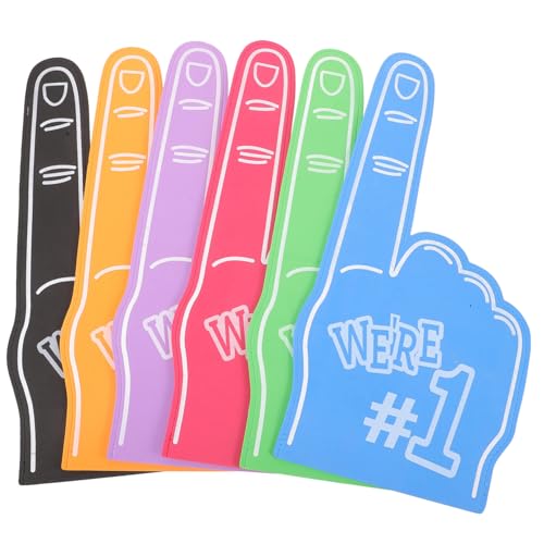 YARNOW 6 Stück Teiliges Bunte Schaumstoff finger Hände zum Anfeuern Weiche Bequeme Fan handschuhe für Sportveranstaltungen Cheerleader Requisiten Fußballspiel Lärmmacher Partyspaß von YARNOW