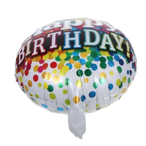 YARNOW 6 Stück Teiliges Happy Birthday Helium Folienballons Rund aus Aluminiumfolie Leichte Schwebende Geburtstagsparty Dekoration für Indoor und Outdoor mit Wiederverwendbarem von YARNOW