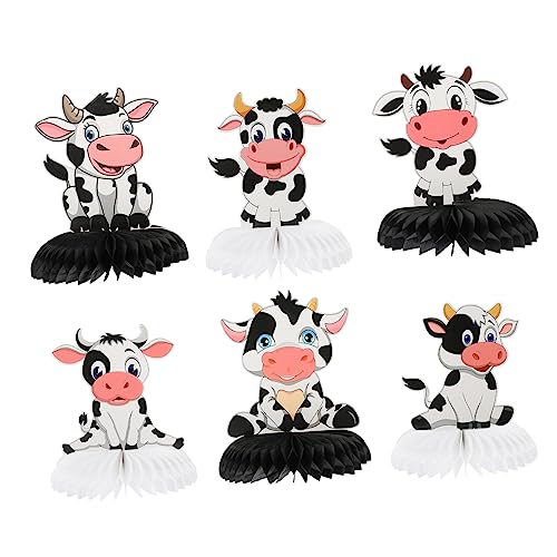 YARNOW 6 Stück Teiliges Honigwaben Tischdekoration für Kindergeburtstage Kreative Papier Deko im Kuh Muster für Party Centerpieces und Festliche Anlässe YARNOW 6 Stück Teiliges Honigwaben Tischdekoration für Kindergeburtstage Kreative Papier Deko im Kuh Muster für Party Centerpieces und Festliche Anlässe von YARNOW