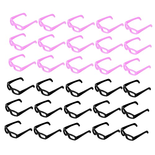 YARNOW 60 Stück Sonnenbrillen Requisiten Gläser Puppe mit Brille realistisch Puppenzubehör Mini -Sonnenbrille für Handwerk Mini-Brille Brille Verkleide Dich Mini-Zubehör Plastik von YARNOW
