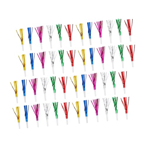 YARNOW 60 Stück Teiliges Partytröten Glitzerfransen Bunte Kinderpfeifen aus Kunststoff Hand-noise-maker für Geburtstagsfeiern Neujahr und Festliche Gruppenaktivitäten von YARNOW